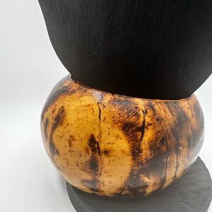 Artistic Black and Brown Bracelet and matching earrings!